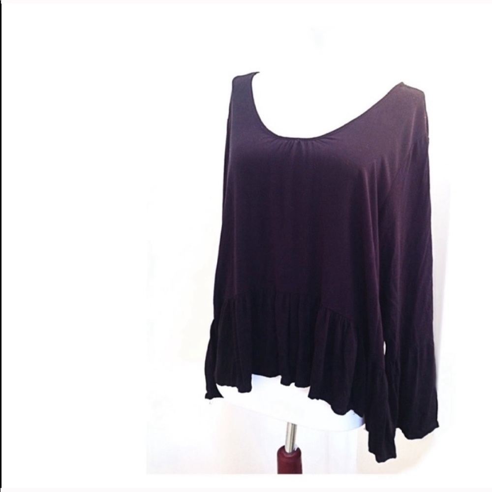 Black High Low Ruffled Tunic Mossimo Suppy Blouse